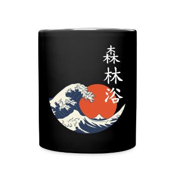 Welle Sonne Shinrin - Tasse einfarbig - Schwarz - Vorne