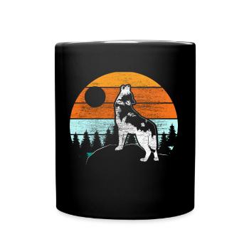 Wolf Meute Sauvage cadeau - Mug uni - noir - Devant