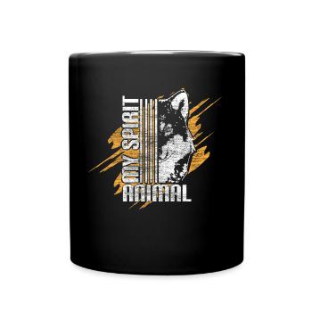 Wolf Animal Gift - Full Colour Mug - black - Front