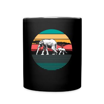 Cadeau d’éléphant - Mug uni - noir - Devant