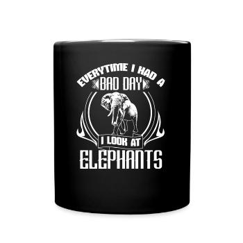 Éléphant Savane animal idée cadeau - Mug uni - noir - Devant