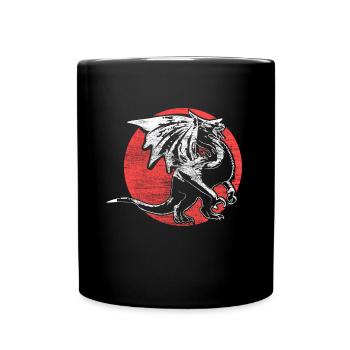 Drache Mittelalter Filme Geschenk - Tasse einfarbig - Schwarz - Vorne