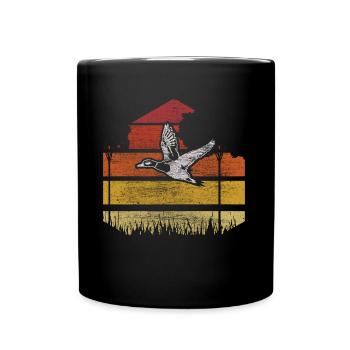 Ente Füttern Wasservogel Geschenkidee - Tasse einfarbig - Schwarz - Vorne