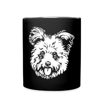 Pumi Kopf "Black Edition" - Tasse einfarbig - Schwarz - Vorne