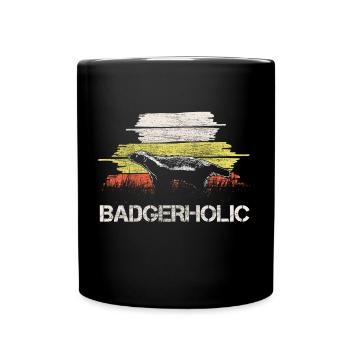 Dachs Tier Geschenk - Tasse einfarbig - Schwarz - Vorne