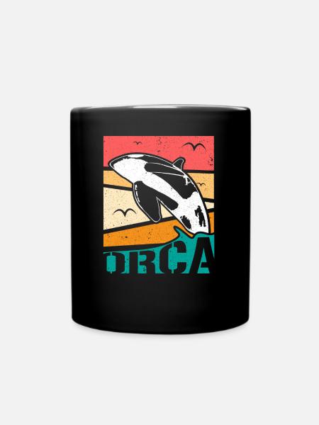 Orca Delfin Geschenkidee - Tasse einfarbig - Schwarz