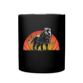 Lion Crinière Animal - Mug uni - noir - Devant