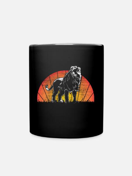 Löwe Mähne Tier - Tasse einfarbig - Schwarz