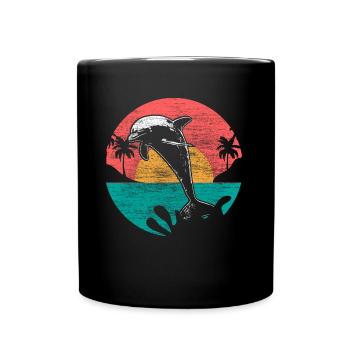 Dolphin Bottlenose Dolphin Ocean Gift - Full Colour Mug - black - Front