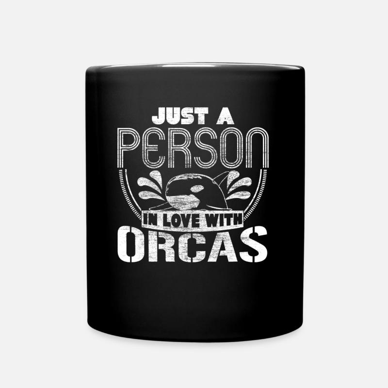 Orca Animals Gift - Full Colour Mug - black