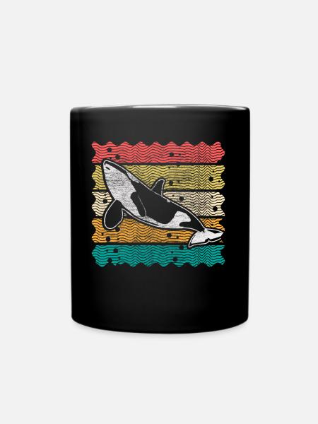 Orca Wal Weltmeer Geschenkidee - Tasse einfarbig - Schwarz