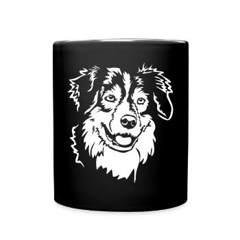 Australian Shepherd Head "Black Edition" - Full Colour Mug - black - Front