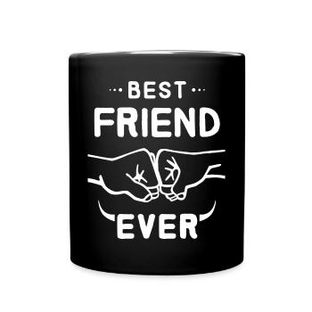 Best Friend Ever BFF Fist Bump Fist cool logo - Full Colour Mug - black - Front