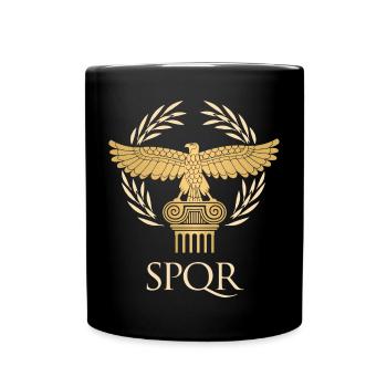 SPQR - Drapeau empire et république Rome antique - Mug uni - noir - Devant