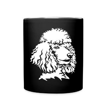 Pudel Kopf "Black Edition" - Tasse einfarbig - Schwarz - Vorne