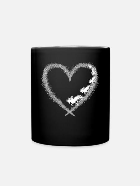 Herz mit Tölt - Tasse einfarbig - Schwarz