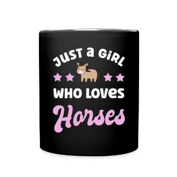 Pferd Pferde - Tasse einfarbig - Schwarz - Vorne