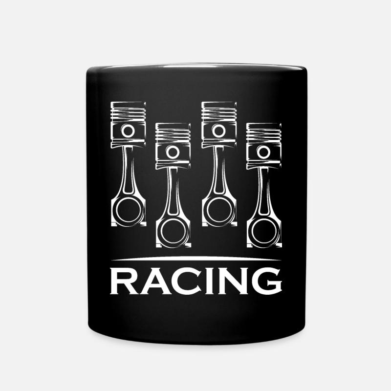 racing Kolben Auto Motor Symbol Logo icon Grafik - Tasse einfarbig - Schwarz
