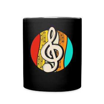 Notenschlüssel Instrument Musiker - Tasse einfarbig - Schwarz - Vorne