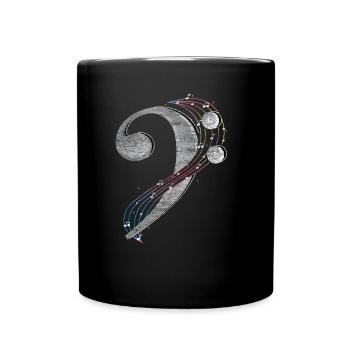 Bassschlüssel Chor Geschenkidee - Tasse einfarbig - Schwarz - Vorne