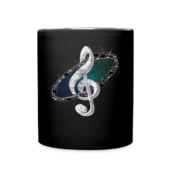 Notenschlüssel Melodie Chor Geschenkidee - Tasse einfarbig - Schwarz - Vorne