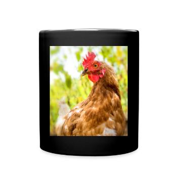 Ich wollt' ich wär' ein Huhn - Tasse einfarbig - Schwarz - Vorne