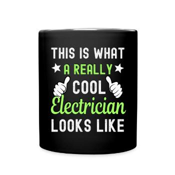 Électriciene électriciene - Mug uni - noir - Devant