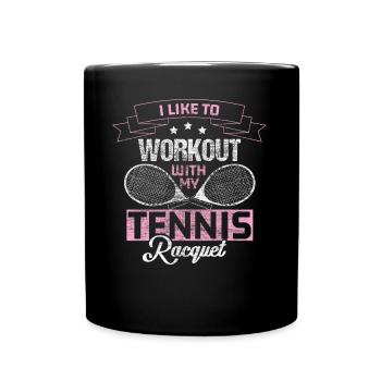 Tennis Supplément court de tennis cadeau - Mug uni - noir - Devant