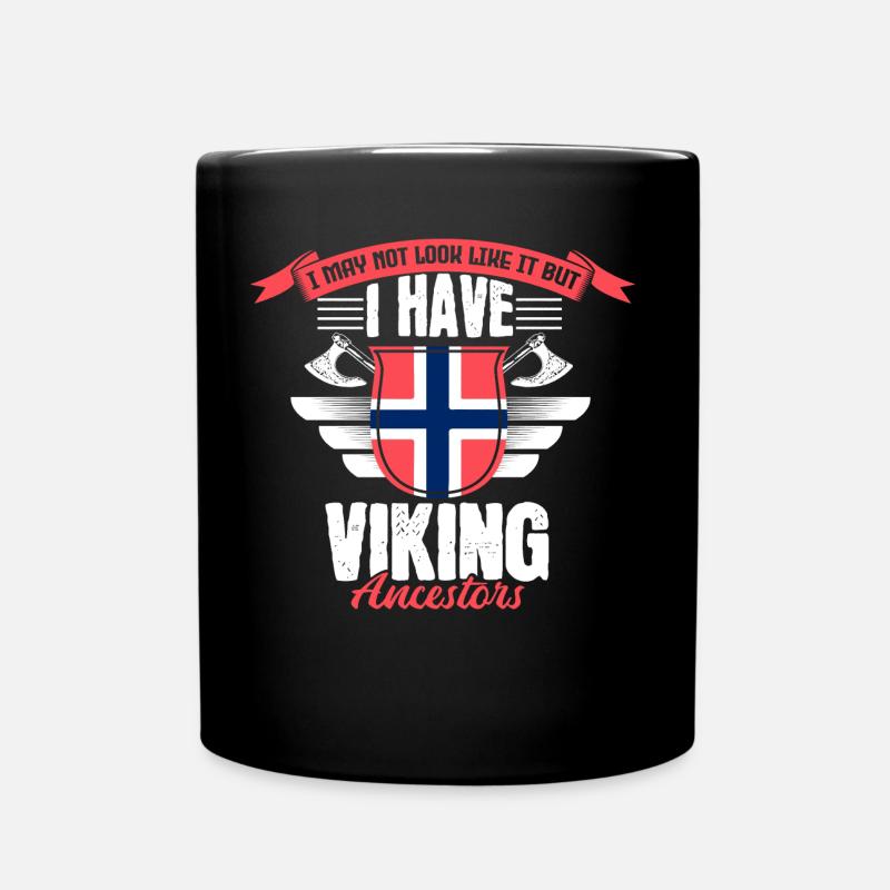 Norwegen Vikinger Wurzeln Geschenk - Tasse einfarbig - Schwarz