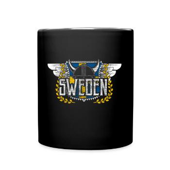 Schweden Berge Europäische Union - Tasse einfarbig - Schwarz - Vorne