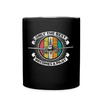 Pilot Geschenkidee - Tasse einfarbig - Schwarz - Vorne