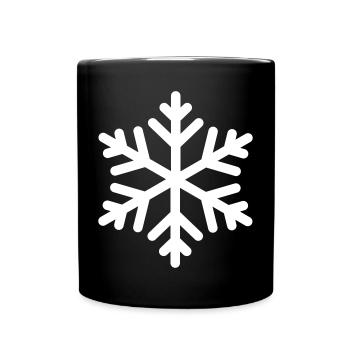 Schneeflocke Winter Symbol - Tasse einfarbig - Schwarz - Vorne