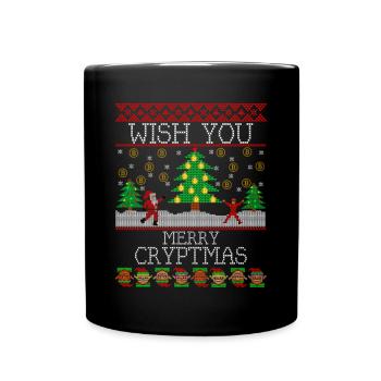 BITCOIN CHRISTMAS Tolles Design für Crypto Trader - Tasse einfarbig - Schwarz - Vorne