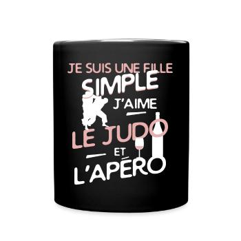 Judo - une fille simple - Mug uni - noir - Devant