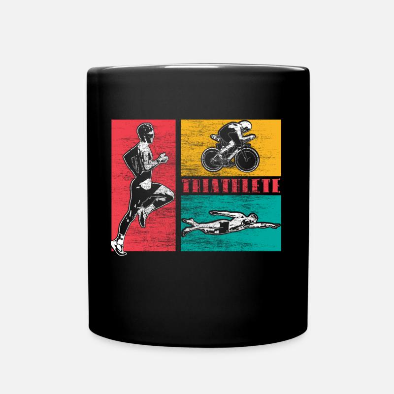 Triathlon Rennen - Tasse einfarbig - Schwarz