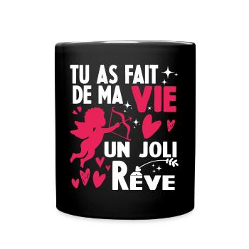 Couple Amoureux Saint Valentin - Mug uni - noir - Devant