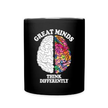 Les grands esprits pensent différemment cerveau créatif - Mug uni - noir - Devant