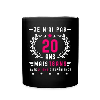 cadeau humour anniversaire 20 ans femme - Mug uni - noir - Devant