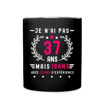 cadeau humour anniversaire 37 ans femme - Mug uni - noir - Devant