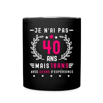 cadeau humour anniversaire 40 ans femme - Mug uni - noir - Devant