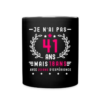 cadeau humour anniversaire 41 ans femme - Mug uni - noir - Devant