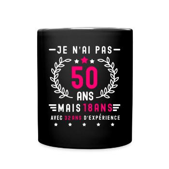 cadeau humour anniversaire 50 ans femme - Mug uni - noir - Devant