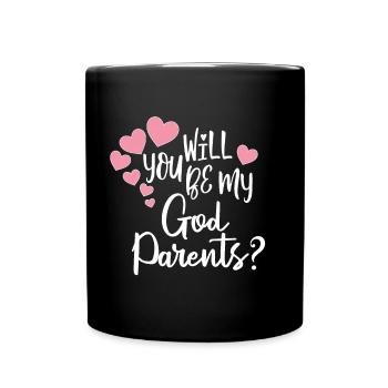 Est-ce que mes parrains et marraines veulent être les parrains d’elle - Mug uni - noir - Devant