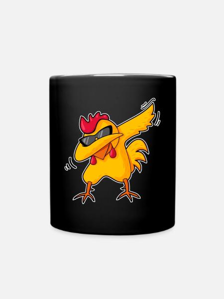 Funny Dabbing Chicken Cool Farm Animal Farm Humor - Full Colour Mug - black