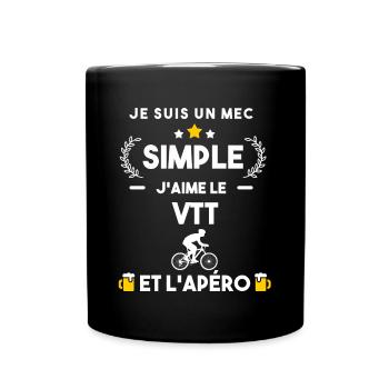 vtt et apéro cadeau humour sport - Mug uni - noir - Devant