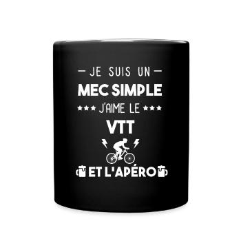 vtt et apéro mec simple - Mug uni - noir - Devant