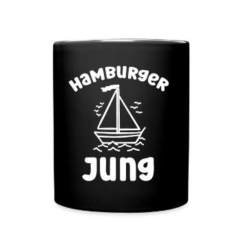 Hamburger Jung Moin bin neu hier Baby Hamburg - Tasse einfarbig - Schwarz - Vorne