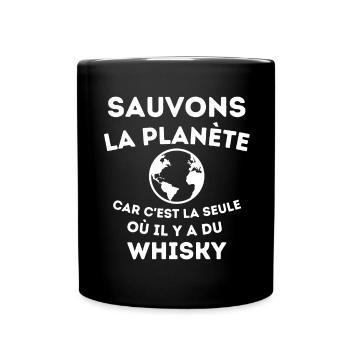 Whisky, j'aime le whisky, buveur de whisky - Mug uni - noir - Devant
