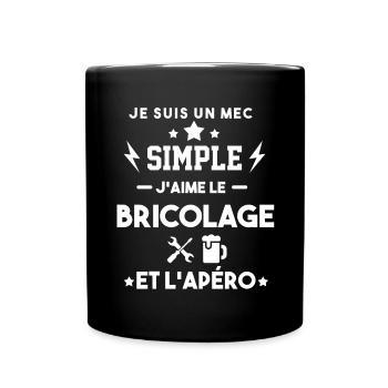 bricolage apéro mec simple cadeau humour - Mug uni - noir - Devant