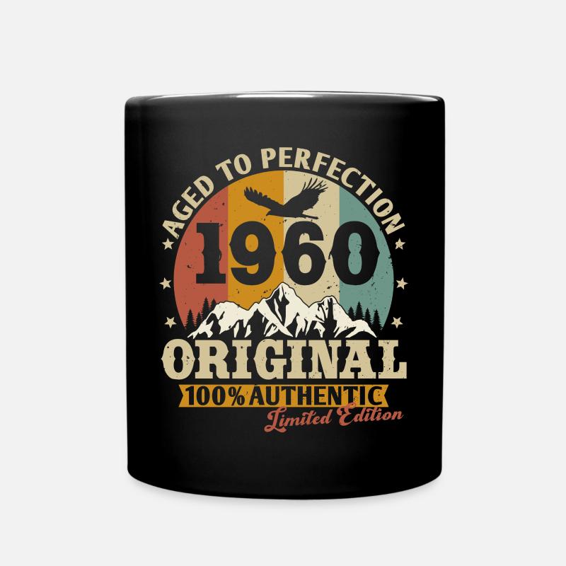 Jahrgang 1960 Vintage Geburtstag Retro Geschenk - Tasse einfarbig - Schwarz